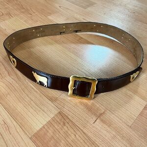 Vintage Moschino Redwall Leather Belt size 46